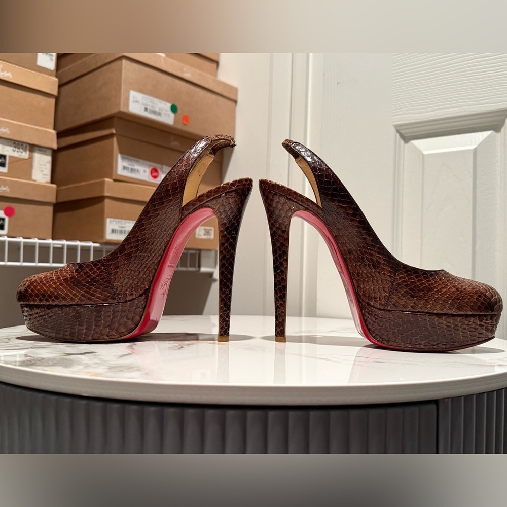 Christian Louboutin Python Slingback Sandals - image 3